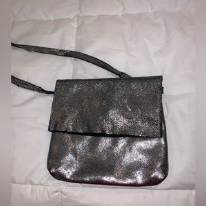Silver leather bag